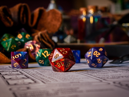 Red d20 on a character sheet